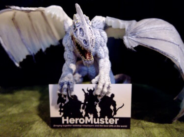 Dragon miniature with HeroMuster card